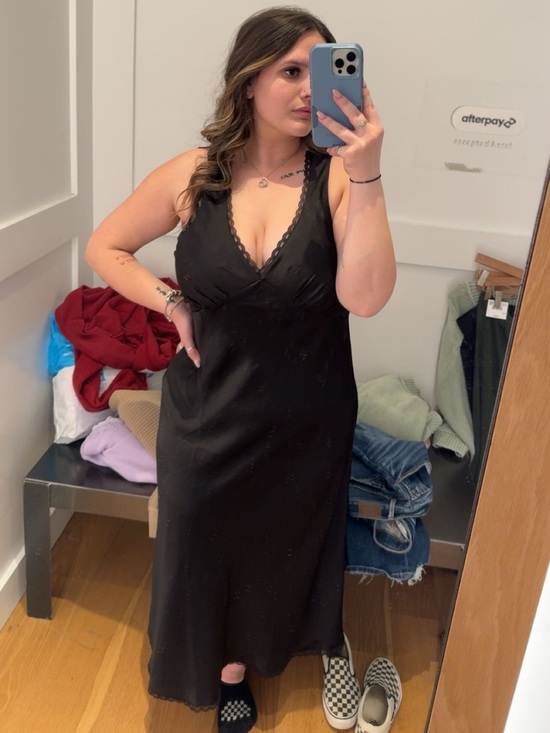 American Eagle Outfitters Other - American Eagle Outfitters Black Lace-Trim Slip Dress